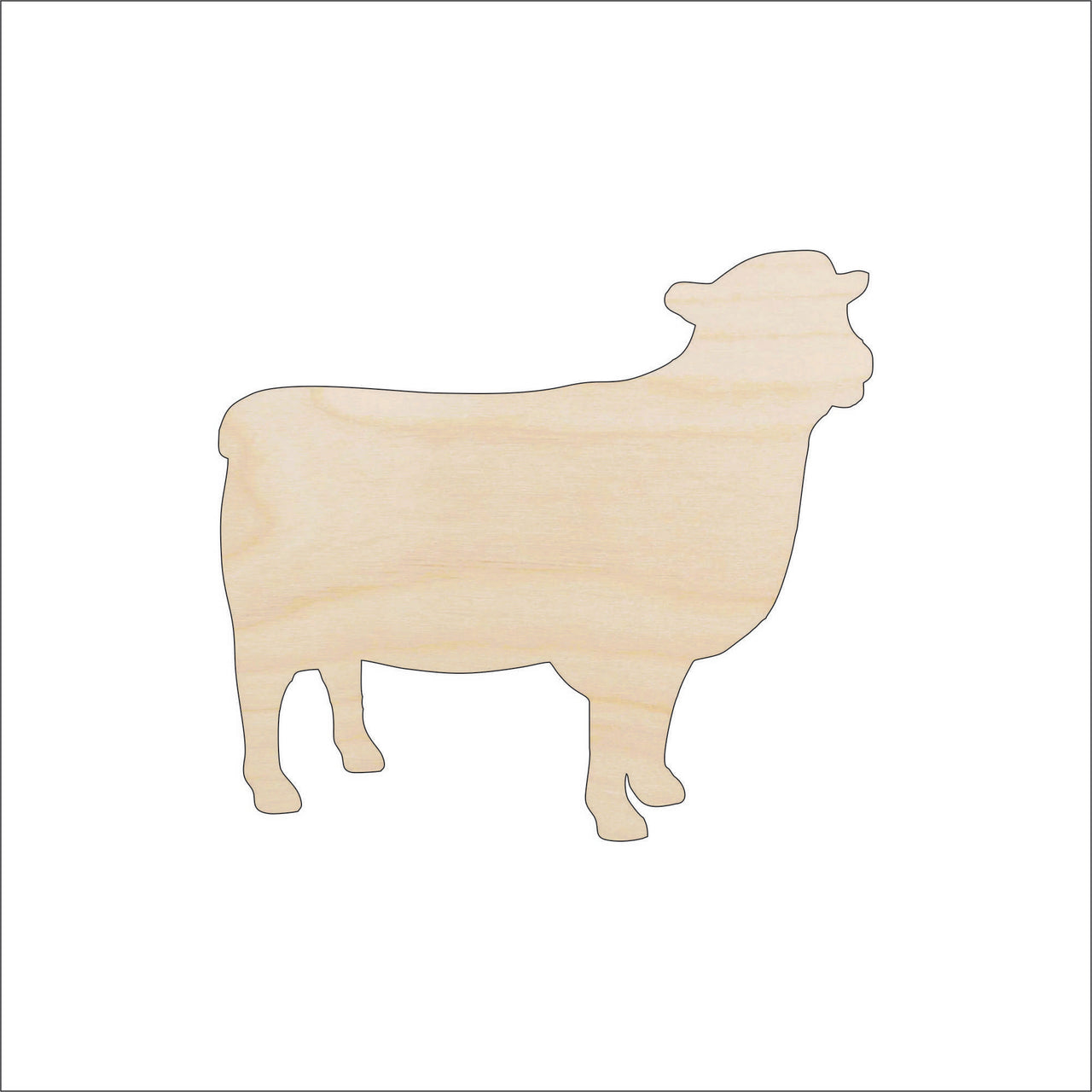Cow Wood Craft Shape - Laser Cut Baltic Birch Unfinished DIY Wood Art Supplies COW35 - The Wood Shape Store