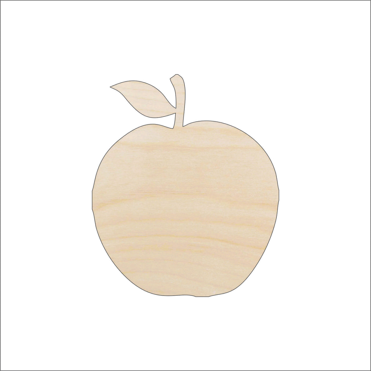 Apple Wood Craft Shape - Laser Cut Baltic Birch Unfinished DIY Wood Art Supplies FOD50 - The Wood Shape Store