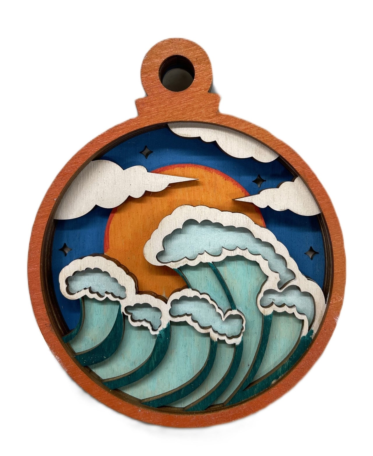 Ocean 3D Laser Cut Ornament Ocean – Baltic Birch Wood Craft Supplies | DIY Kit BC2 - The Wood Shape Store