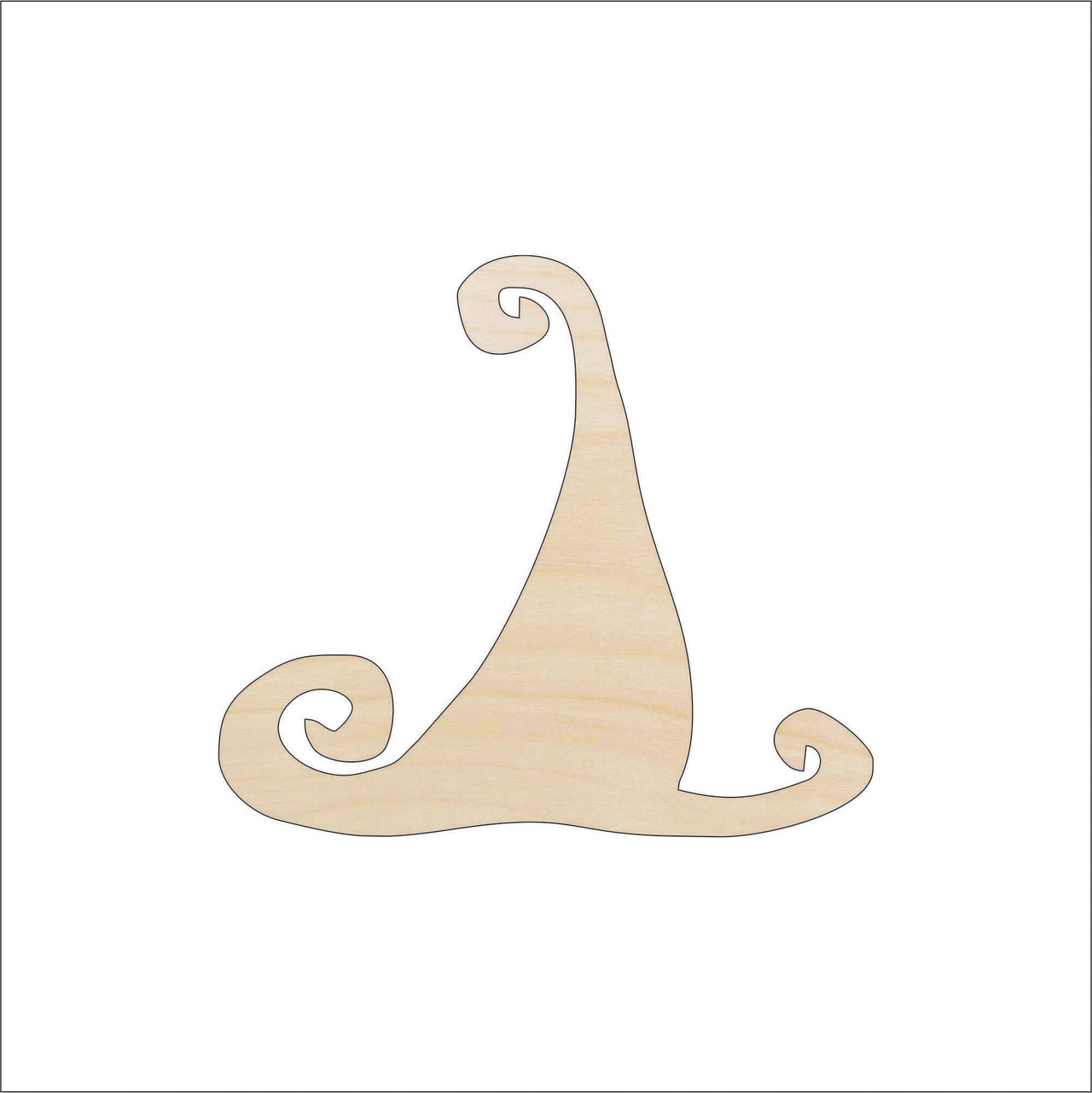 Witch Hat Wood Craft Shape - Laser Cut Baltic Birch Unfinished DIY Wood Art Supplies FAL152 - The Wood Shape Store