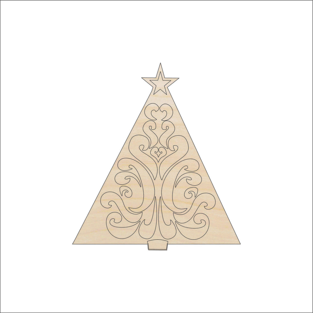 Christmas Tree Wood Craft Shape - Laser Cut Baltic Birch Unfinished DIY Wood Art Supplies XMS87 - The Wood Shape Store
