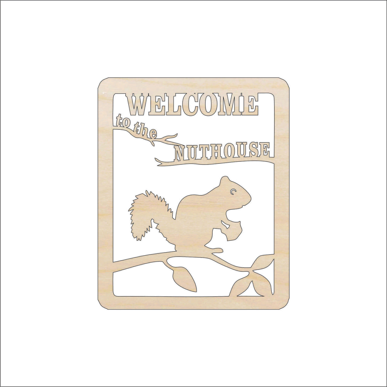 Nut House Wood Craft Shape - Laser Cut Baltic Birch Unfinished DIY Wood Art Supplies SGN76 - The Wood Shape Store