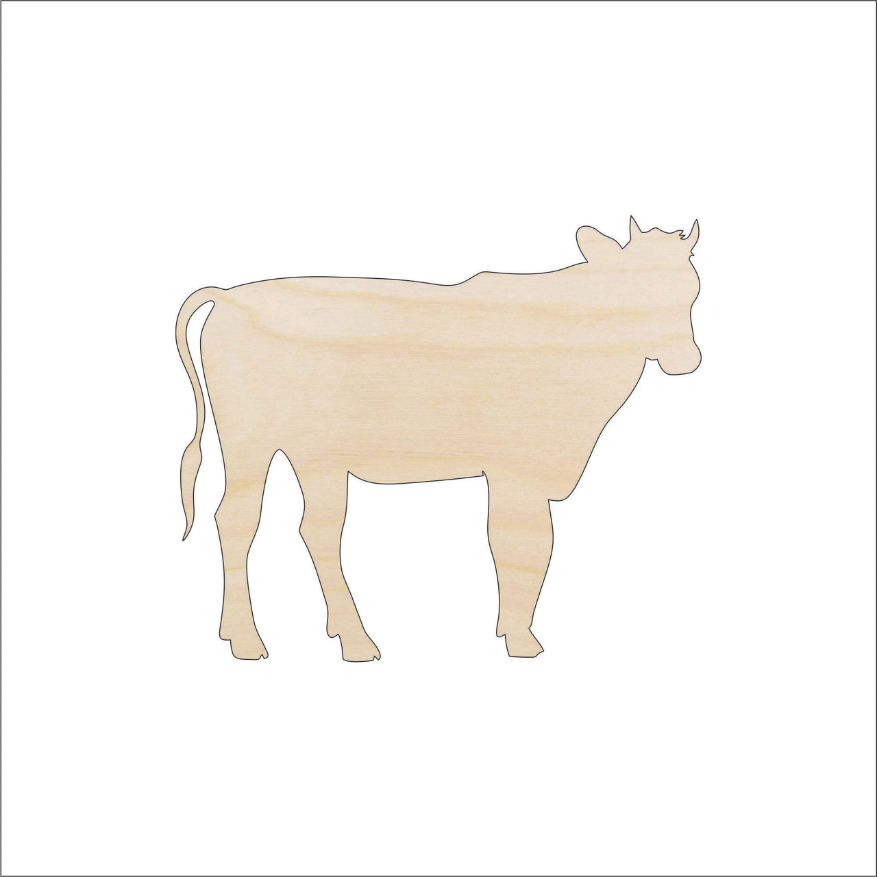 Cow Wood Craft Shape - Laser Cut Baltic Birch Unfinished DIY Wood Art Supplies COW12 - The Wood Shape Store