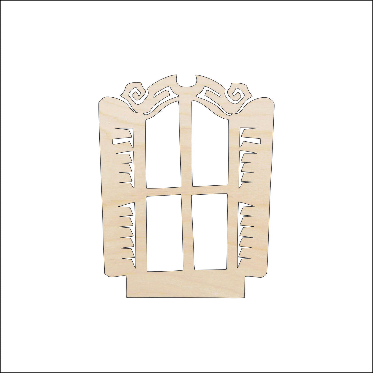 Window Wood Craft Shape – Laser Cut Baltic Birch Unfinished DIY Art Supplies FAL15 - The Wood Shape Store
