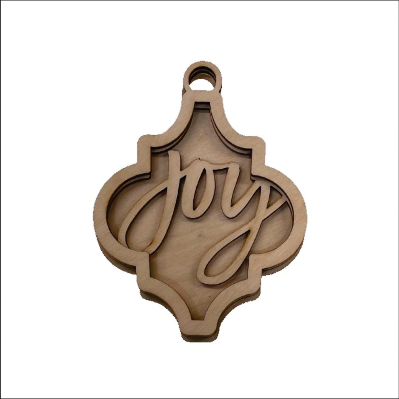 Joy 3D Laser Cut Ornament – Baltic Birch Wood Craft Supplies | DIY Wood Ornament Kit XM29 - The Wood Shape Store