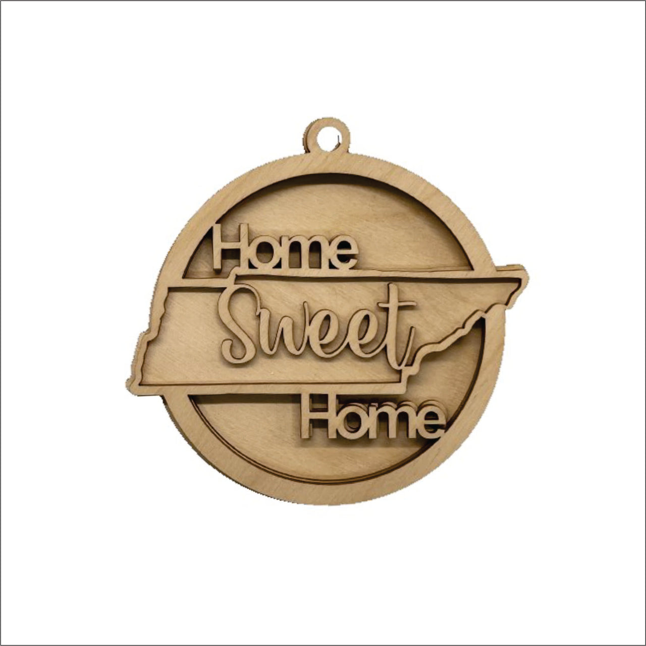 Tennessee 3D Laser Cut Ornament – Baltic Birch Wood Craft Supplies | DIY Wood Ornament Kit HM3 - The Wood Shape Store
