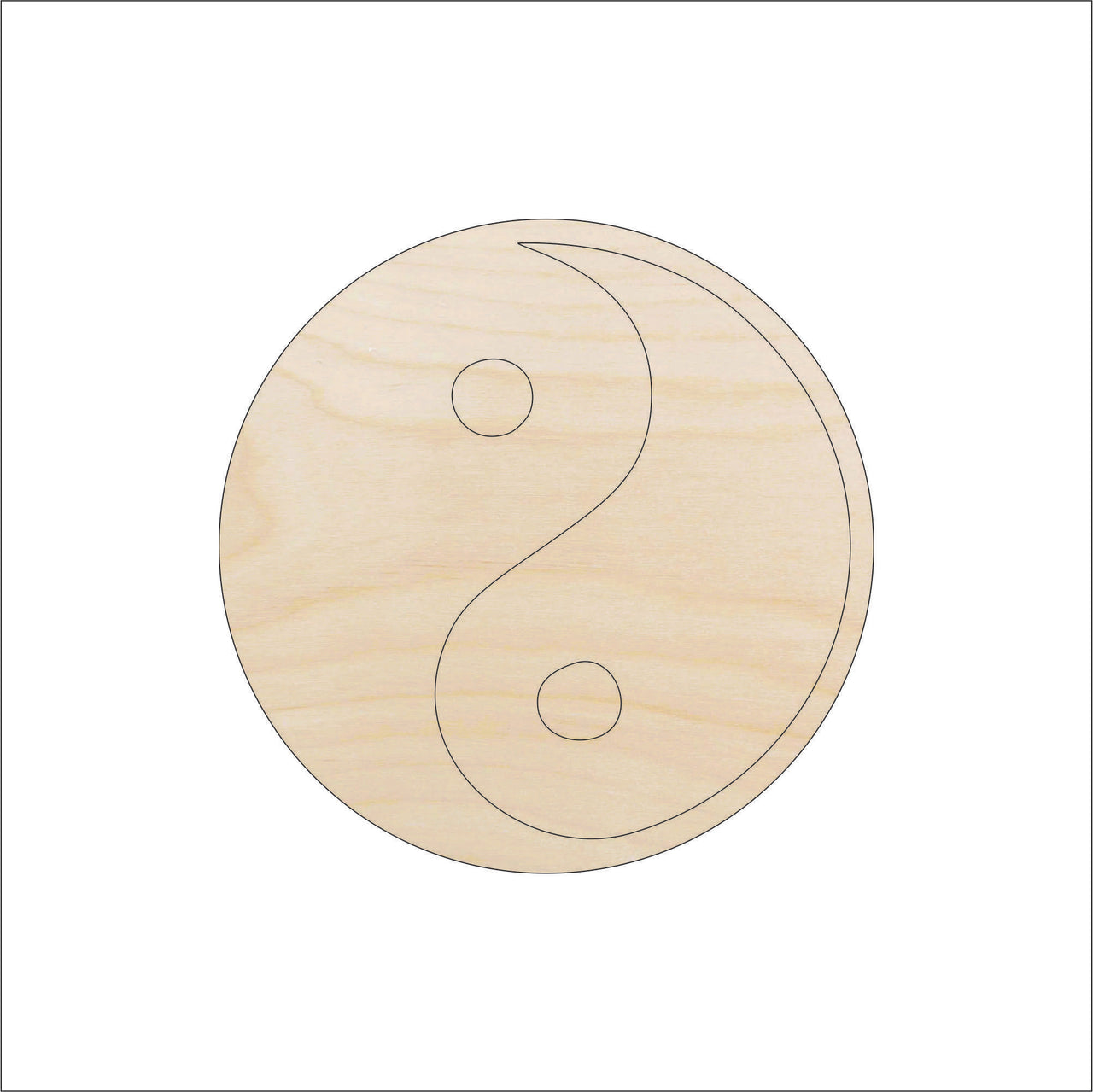 Yin Yang Wood Craft Shape - Laser Cut Baltic Birch Unfinished DIY Wood Art Supplies SGN21 - The Wood Shape Store