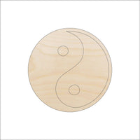 Yin Yang Wood Craft Shape - Laser Cut Baltic Birch Unfinished DIY Wood Art Supplies SGN21 - The Wood Shape Store