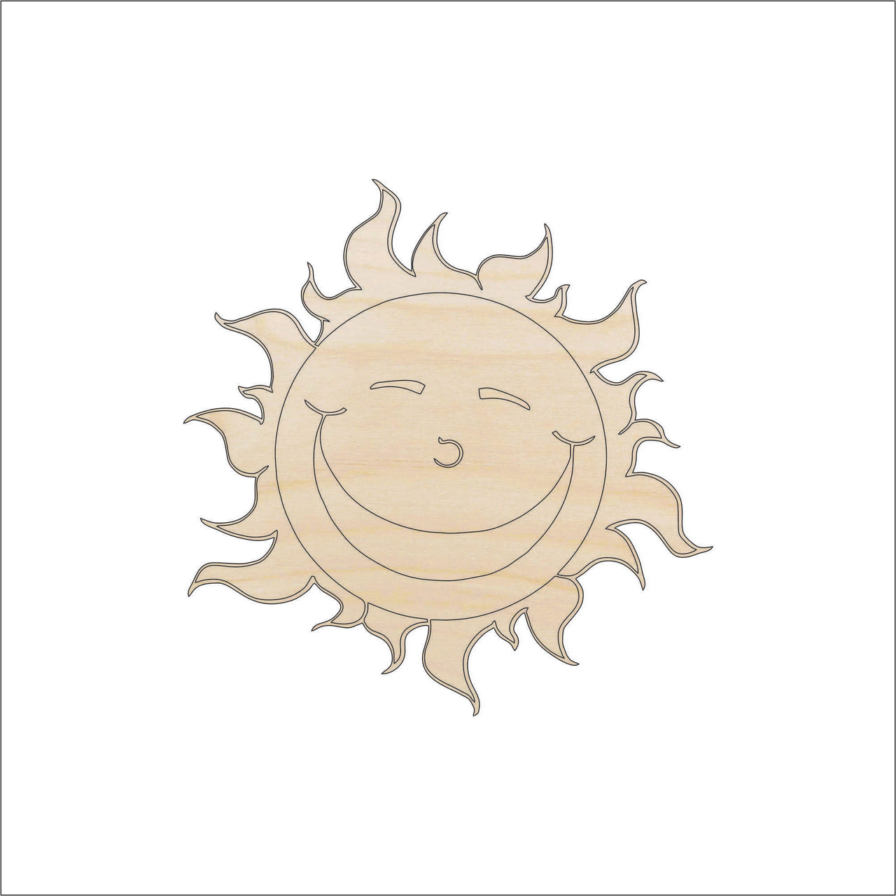 Sun Wood Craft Shape - Laser Cut Baltic Birch Unfinished DIY Wood Art Supplies SKY7 - The Wood Shape Store