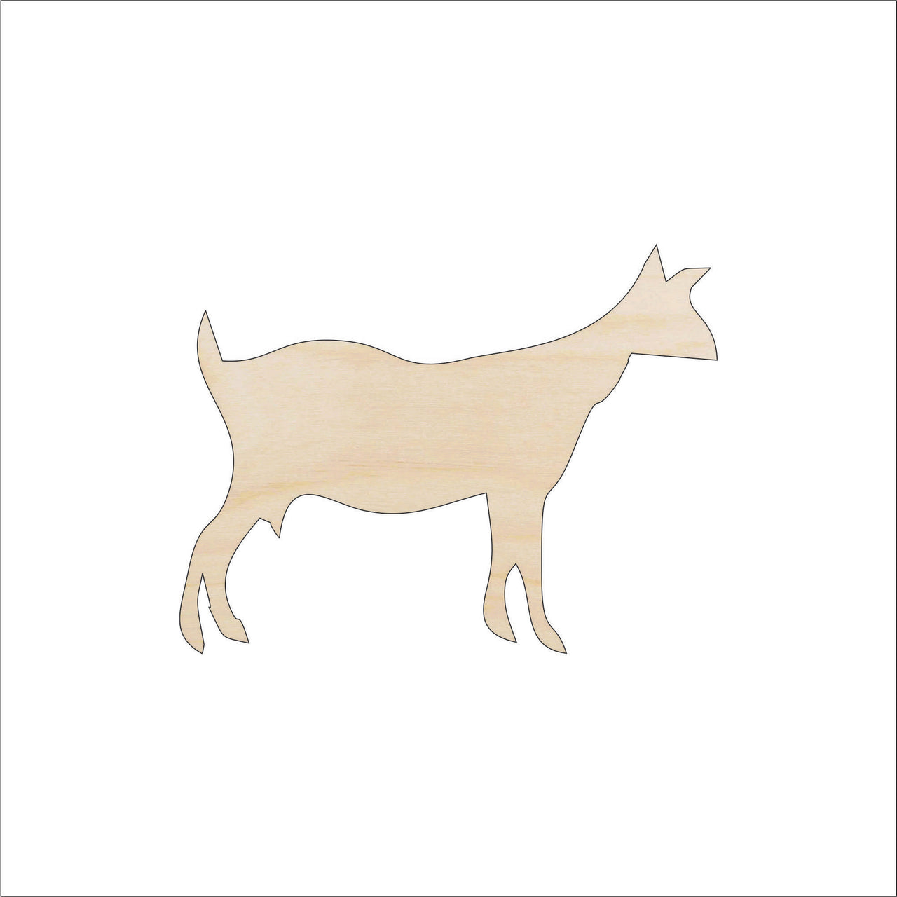 Goat Wood Craft Shape – Laser Cut Baltic Birch Unfinished DIY Wood Art Supplies ANML55 - The Wood Shape Store