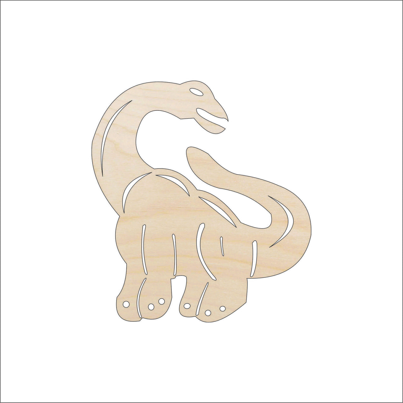 Dinosaur - Wood Craft Shape - Laser Cut Baltic Birch Unfinished DIY Wood Art Supplies DIN36 - The Wood Shape Store