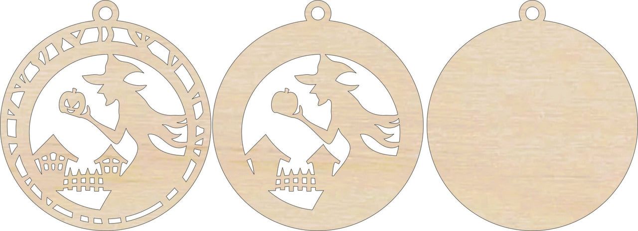 Witch 3D Laser Cut Ornament – Baltic Birch Wood Craft Supplies | DIY Wood Ornament Kit HA29 - The Wood Shape Store