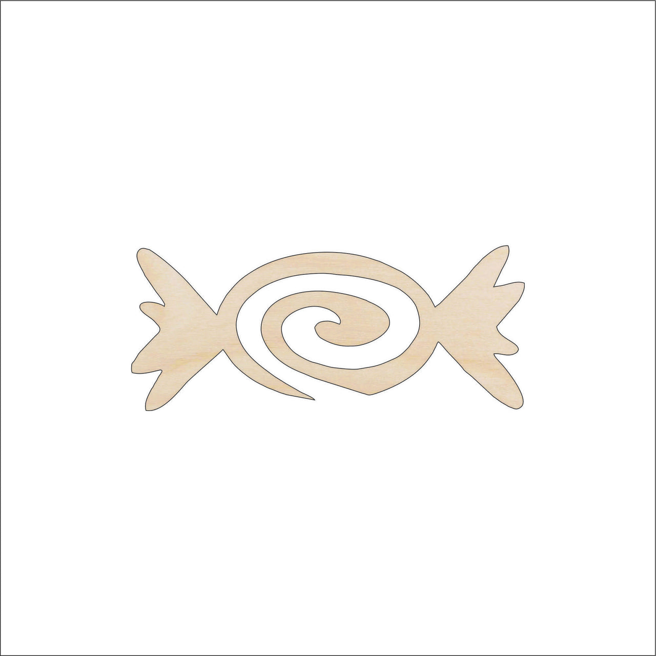Candy Wood Craft Shape - Laser Cut Baltic Birch Unfinished DIY Wood Art Supplies FOD3 - The Wood Shape Store