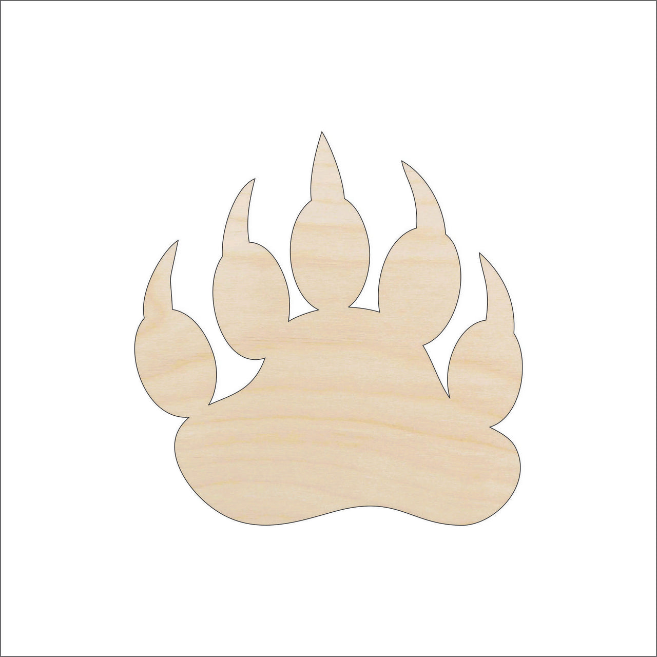Paw Print Wood Craft Shape - Laser Cut Baltic Birch Unfinished DIY Wood Art Supplies BER19 - The Wood Shape Store