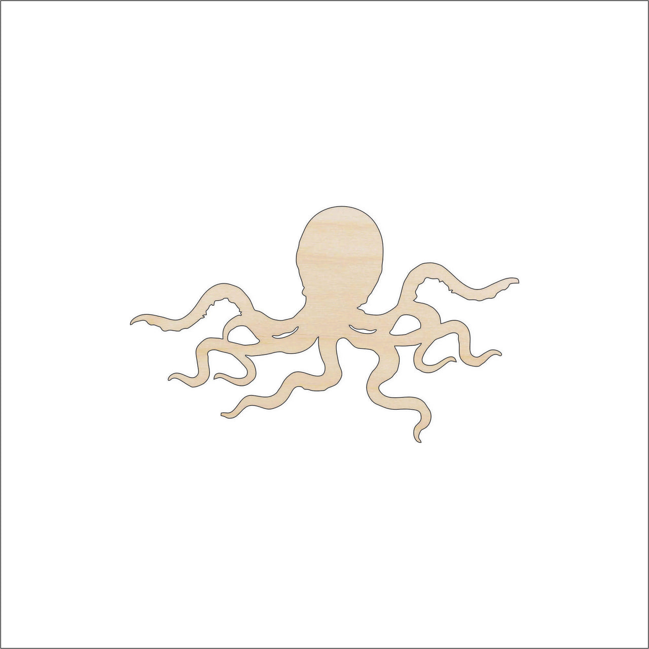 Octopus Wood Craft Shape - Laser Cut Baltic Birch Unfinished DIY Wood Art Supplies SEA97 - The Wood Shape Store