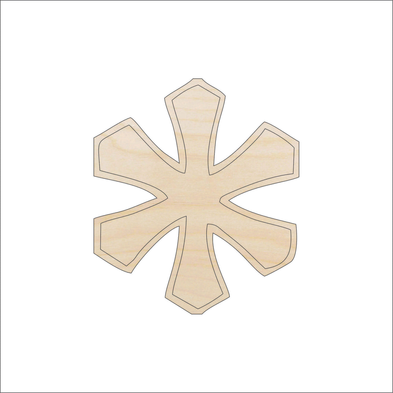 Snowflake Wood Craft Shape - Laser Cut Baltic Birch Unfinished DIY Wood Art Supplies SNW42 - The Wood Shape Store