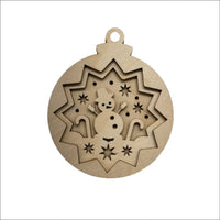 Snowman 3D Laser Cut Ornament – Baltic Birch Wood Craft Supplies | DIY Wood Ornament Kit XM70 - The Wood Shape Store