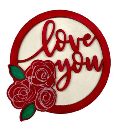 Love You 3D Laser Cut Ornament – Baltic Birch Wood Craft Supplies | DIY Kit VL102 - The Wood Shape Store