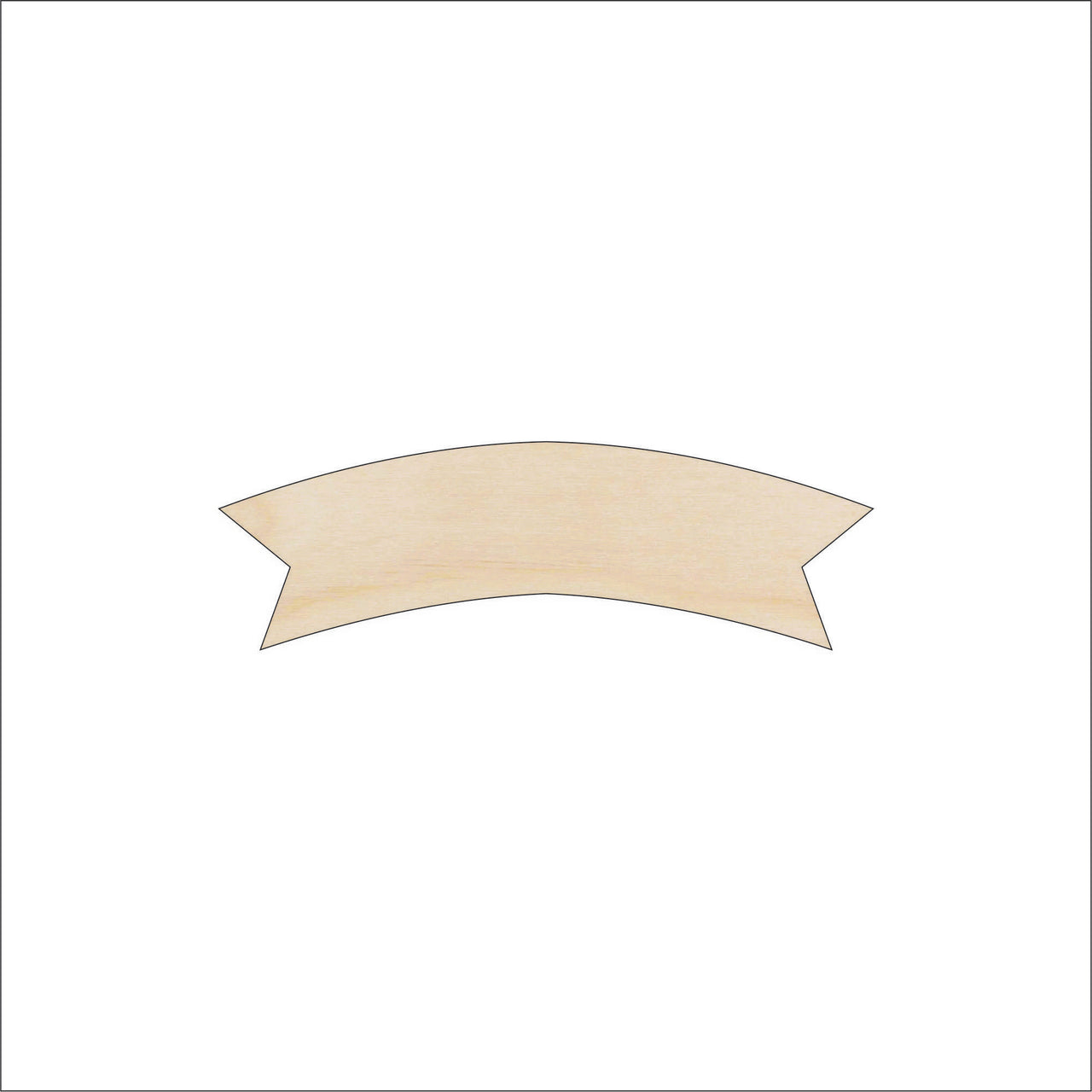 Banner - Wood Craft Shape - Laser Cut Baltic Birch Unfinished DIY Wood Art Supplies BNR5 - The Wood Shape Store