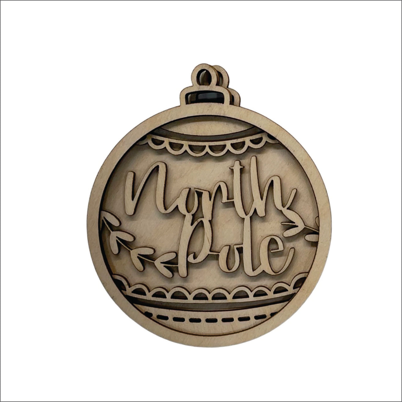 North Pole 3D Laser Cut Ornament – Baltic Birch Wood Craft Supplies | DIY Ornament Kit XM304 - The Wood Shape Store
