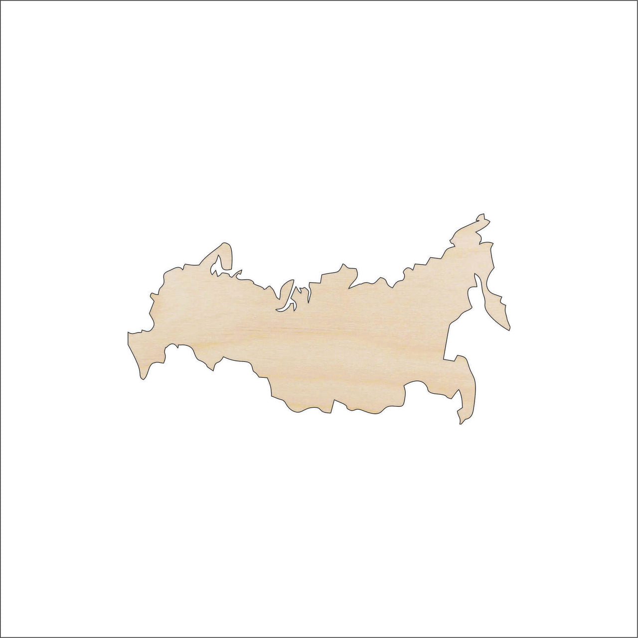 Russia Wood Craft Shape - Laser Cut Baltic Birch Unfinished DIY Wood Art Supplies WLD37 - The Wood Shape Store