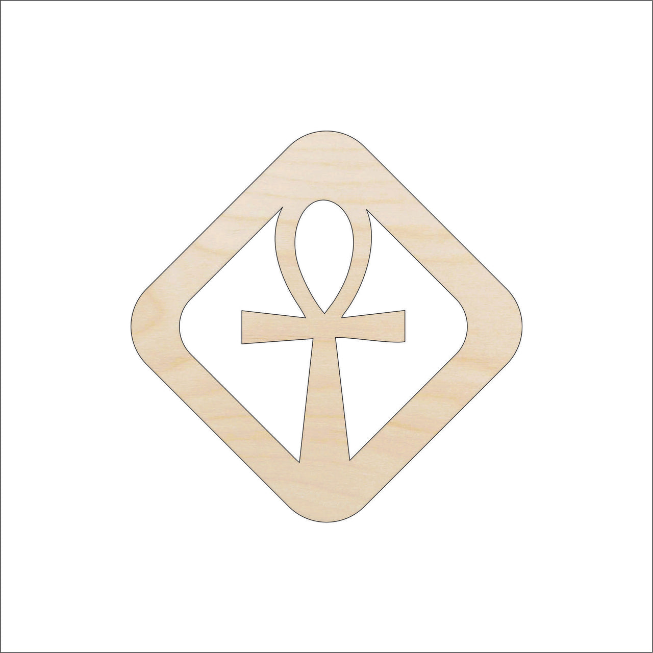 Ankh Wood Craft Shape - Laser Cut Baltic Birch Unfinished DIY Wood Art Supplies WLD97 - The Wood Shape Store