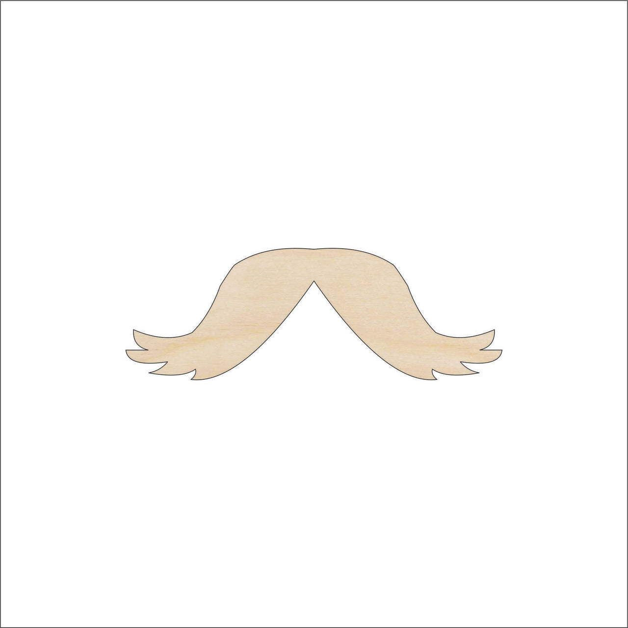 Mustache Wood Craft Shape - Laser Cut Baltic Birch Unfinished DIY Wood Art Supplies PPL56 - The Wood Shape Store