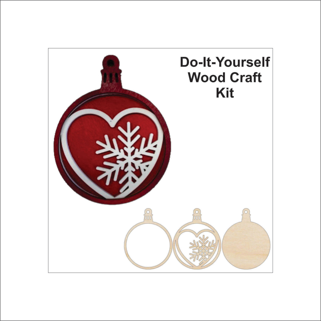 Heart 3D Laser Cut Ornament – Baltic Birch Wood Craft Supplies | DIY Wood Ornament Kit XM13 - The Wood Shape Store