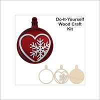 Heart 3D Laser Cut Ornament – Baltic Birch Wood Craft Supplies | DIY Wood Ornament Kit XM13 - The Wood Shape Store