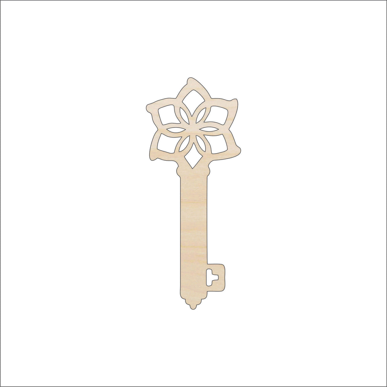 Key Wood Craft Shape - Laser Cut Baltic Birch Unfinished DIY Wood Art Supplies KEY15 - The Wood Shape Store