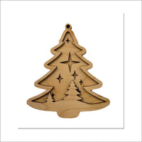 Tree 3D Laser Cut Ornament – Baltic Birch Wood Craft Supplies | DIY Wood Ornament Kit XM48 - The Wood Shape Store