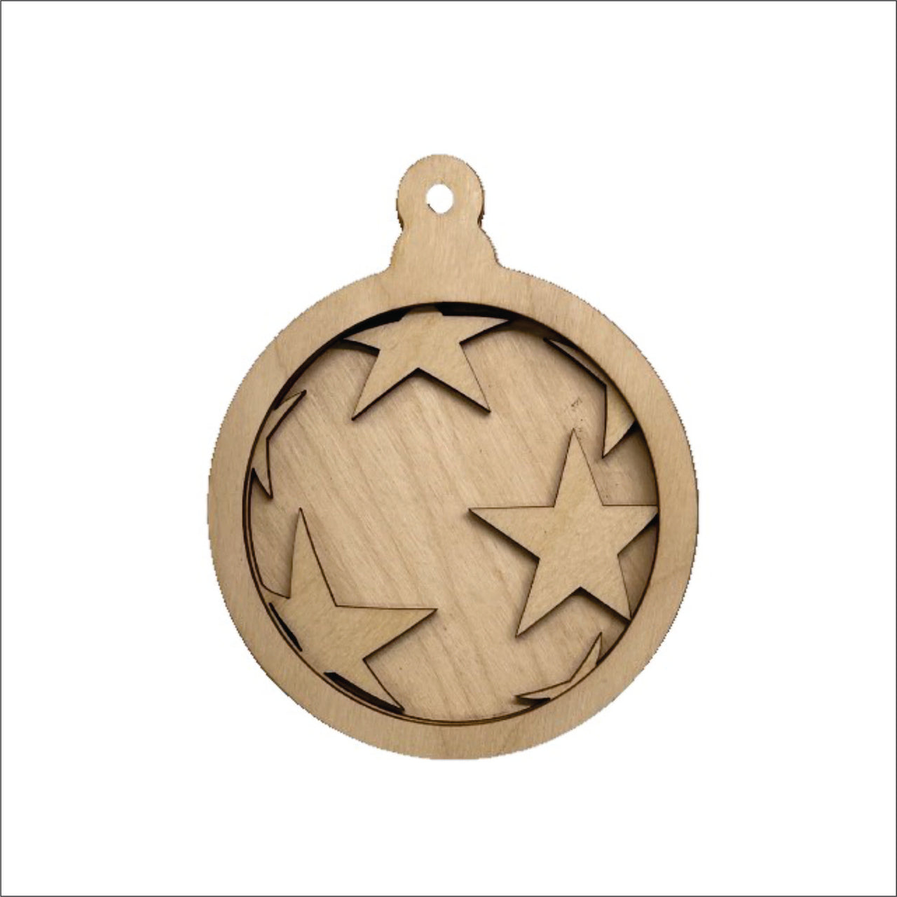 Star 3D Laser Cut Ornament – Baltic Birch Wood Craft Supplies | DIY Wood Ornament Kit DS3 - The Wood Shape Store