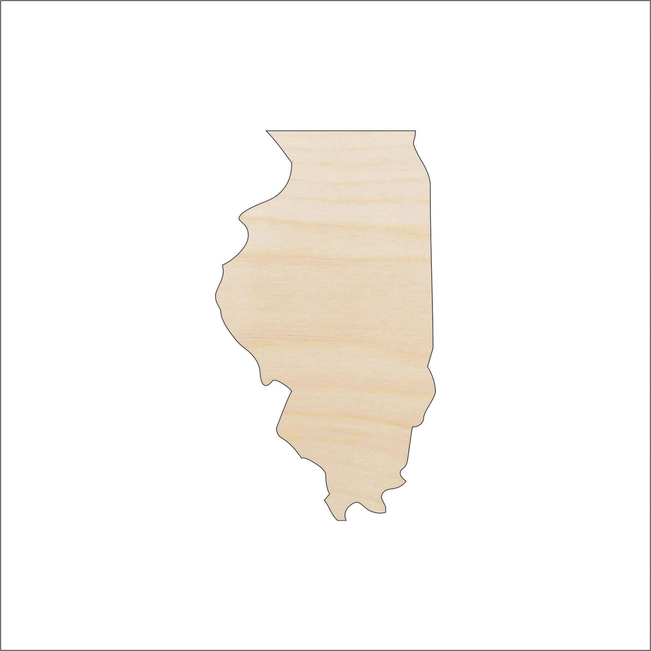 Illinois Wood Craft Shape – Laser Cut Baltic Birch Unfinished DIY Wood Art Supplies STAT61 - The Wood Shape Store