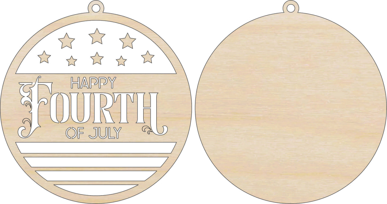 Independence Day 3D Laser Cut Ornament – Baltic Birch Wood Craft Supplies | DIY Kit US100 - The Wood Shape Store