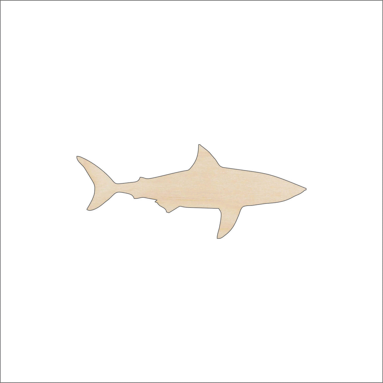 Shark Wood Craft Shape - Laser Cut Baltic Birch Unfinished DIY Wood Art Supplies SEA17 - The Wood Shape Store