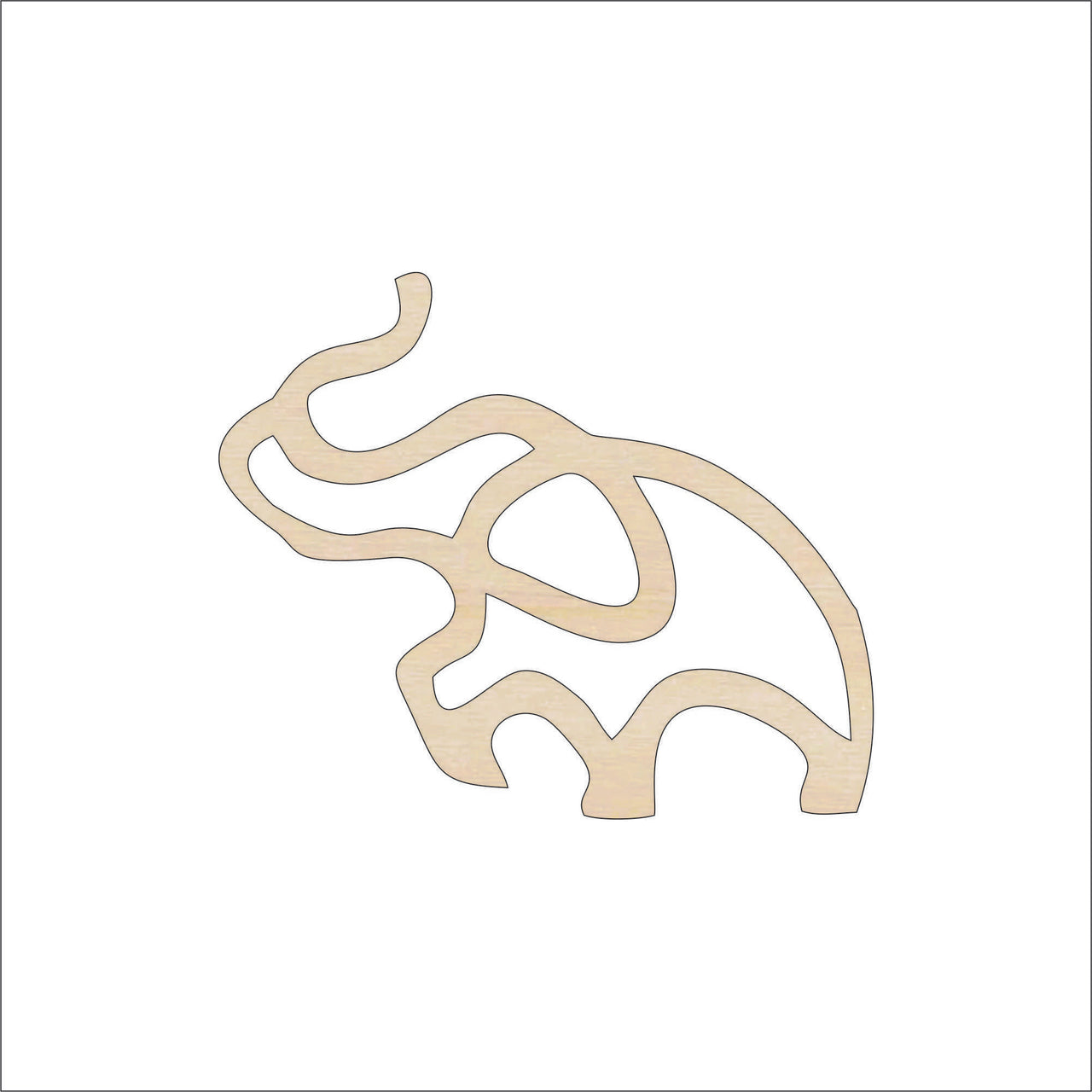 Elephant Wood Craft Shape Laser Cut Baltic Birch Unfinished DIY Wood Art Supplies ELE33 - The Wood Shape Store