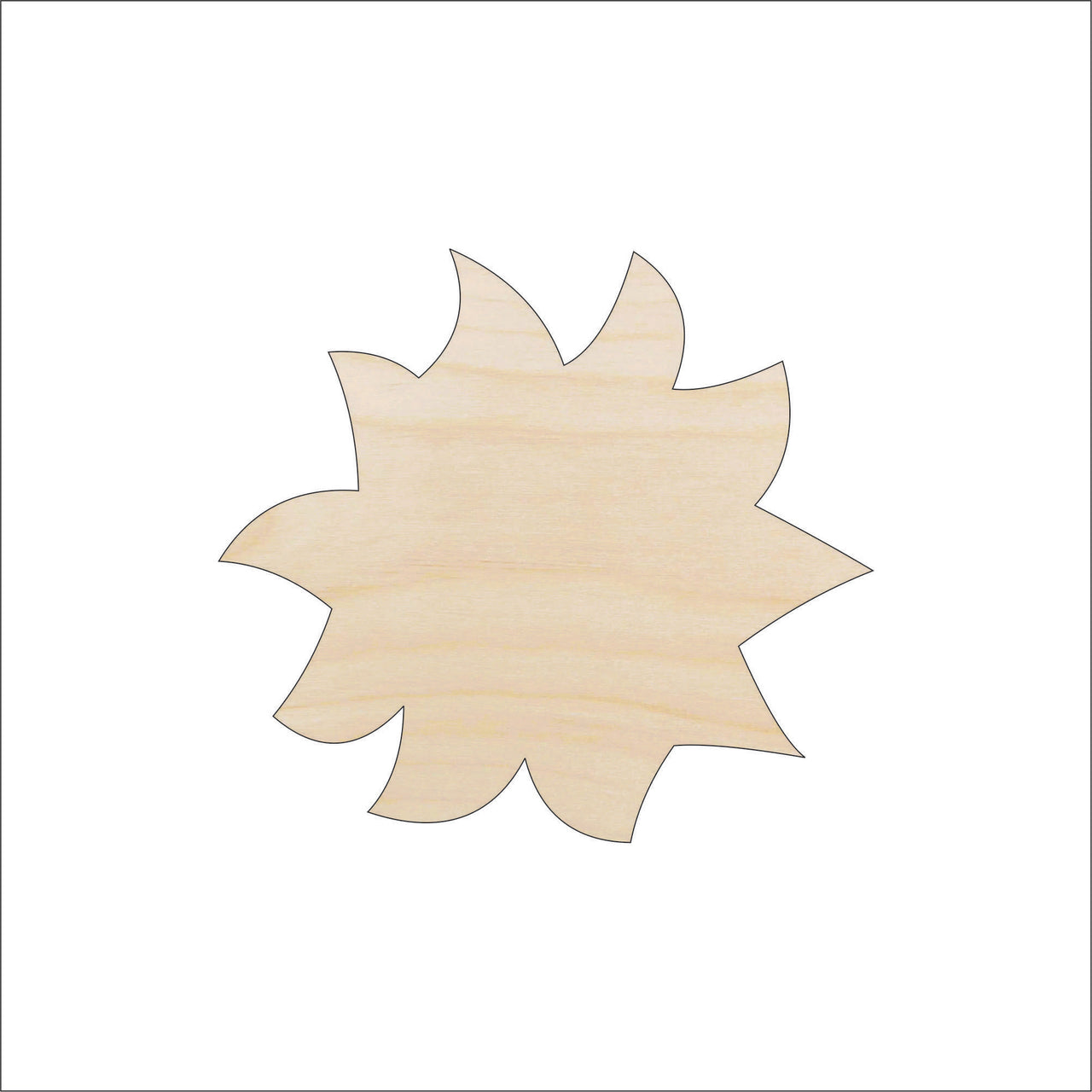 Sun Wood Craft Shape - Laser Cut Baltic Birch Unfinished DIY Wood Art Supplies SKY88 - The Wood Shape Store