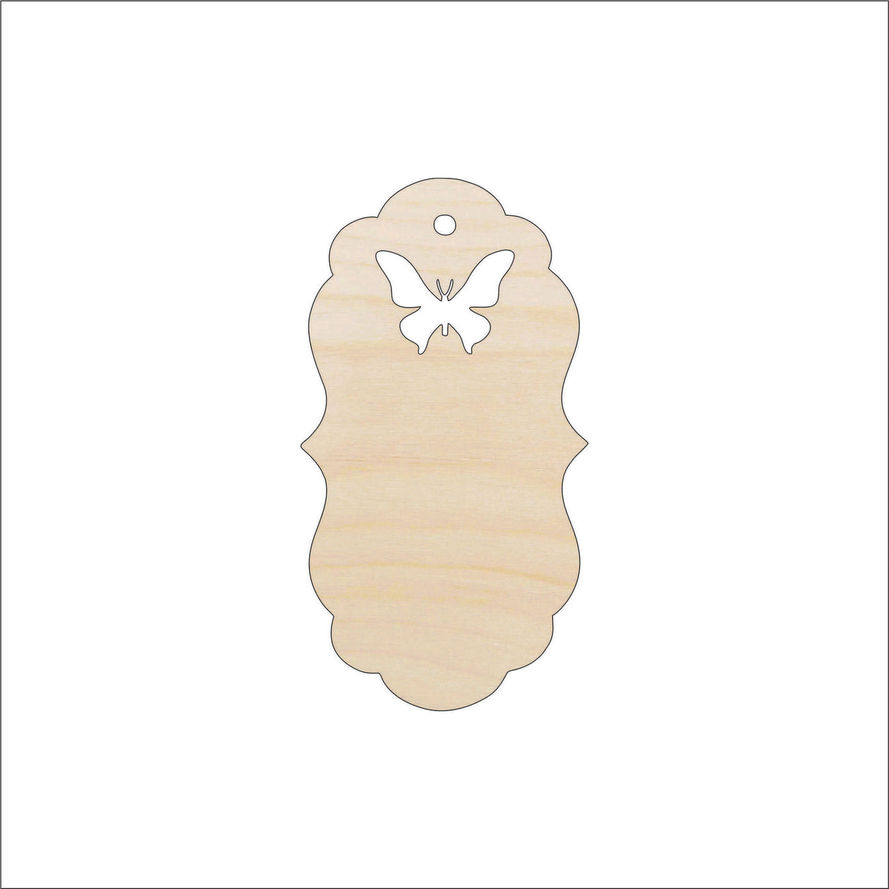 Gift Tag Wood Craft Shape - Laser Cut Baltic Birch Unfinished DIY Wood Art Supplies TAG32 - The Wood Shape Store