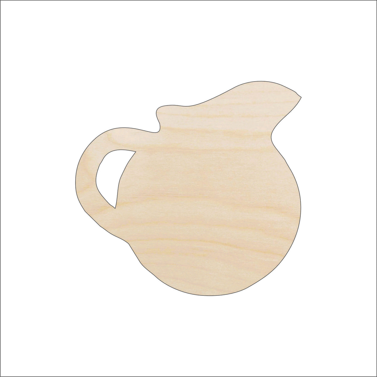 Pitcher Wood Craft Shape - Laser Cut Baltic Birch Unfinished DIY Wood Art Supplies FOD137 - The Wood Shape Store