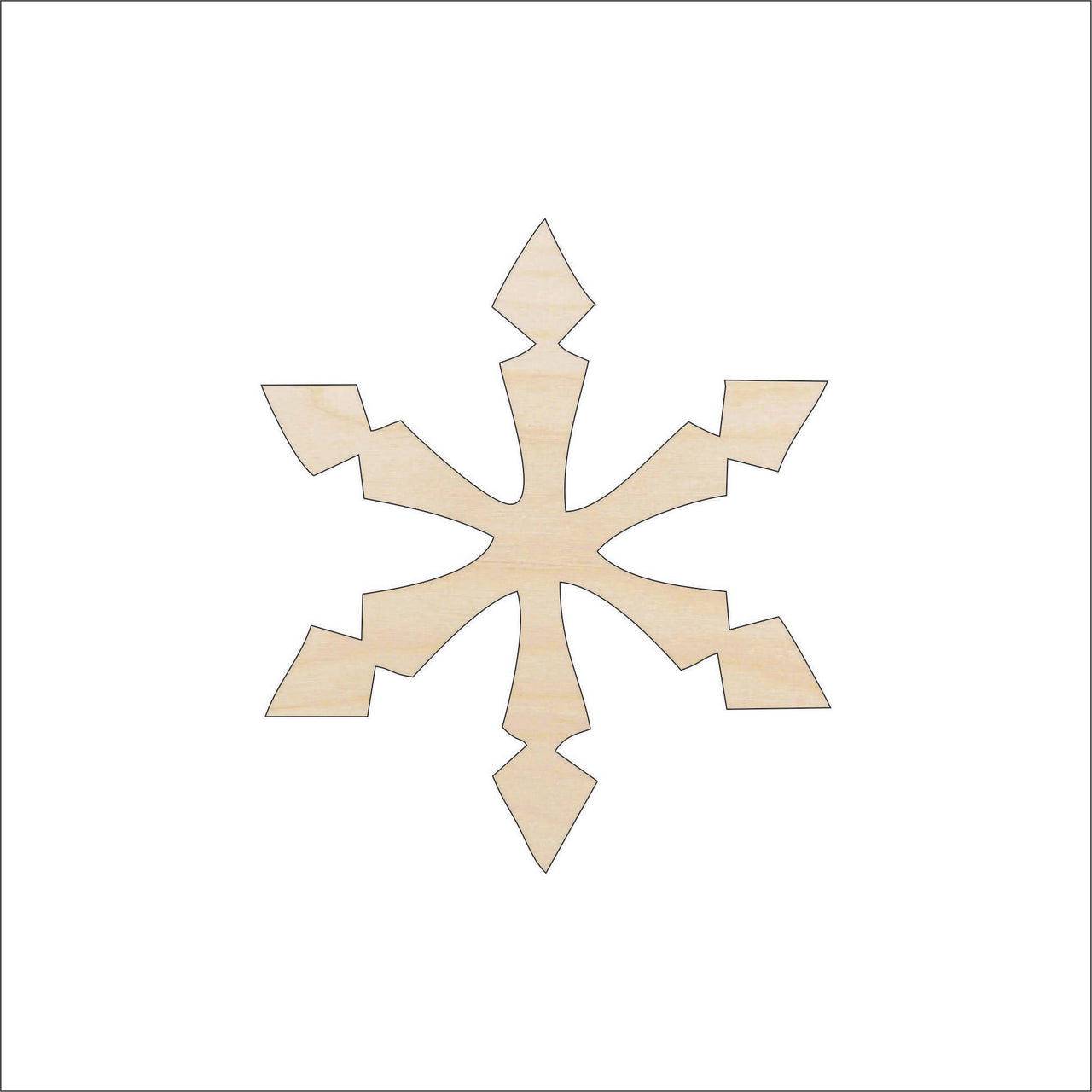 Snowflake Wood Craft Shape - Laser Cut Baltic Birch Unfinished DIY Wood Art Supplies SNW15 - The Wood Shape Store