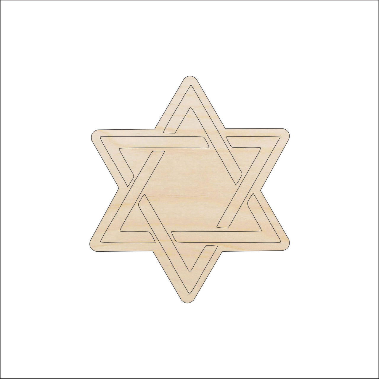Star Wood Craft Shape - Laser Cut Baltic Birch Unfinished DIY Wood Art Supplies REL74 - The Wood Shape Store