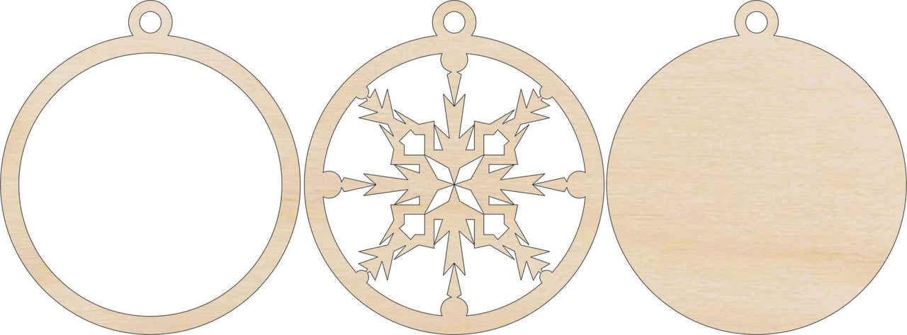 Snowflake 3D Laser Cut Ornament – Baltic Birch Wood Craft Supplies | DIY Wood Ornament Kit XM24 - The Wood Shape Store