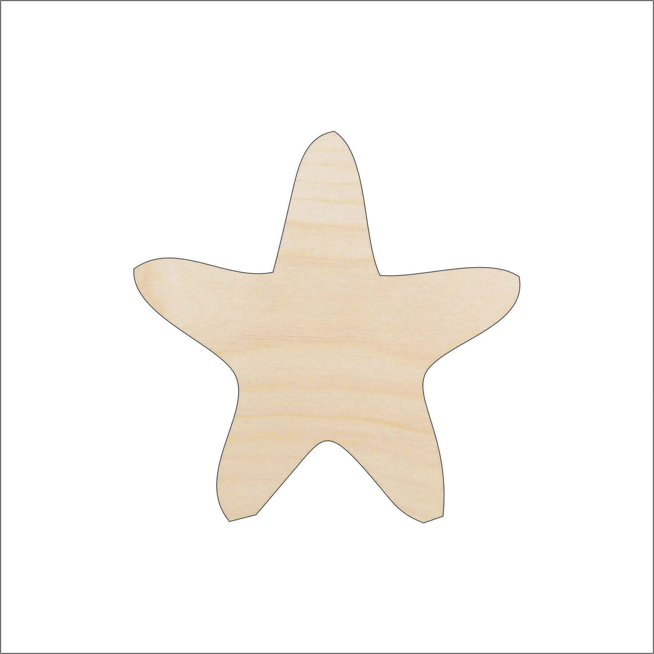 Starfish Wood Craft Shape - Laser Cut Baltic Birch Unfinished DIY Wood Art Supplies SEA157 - The Wood Shape Store