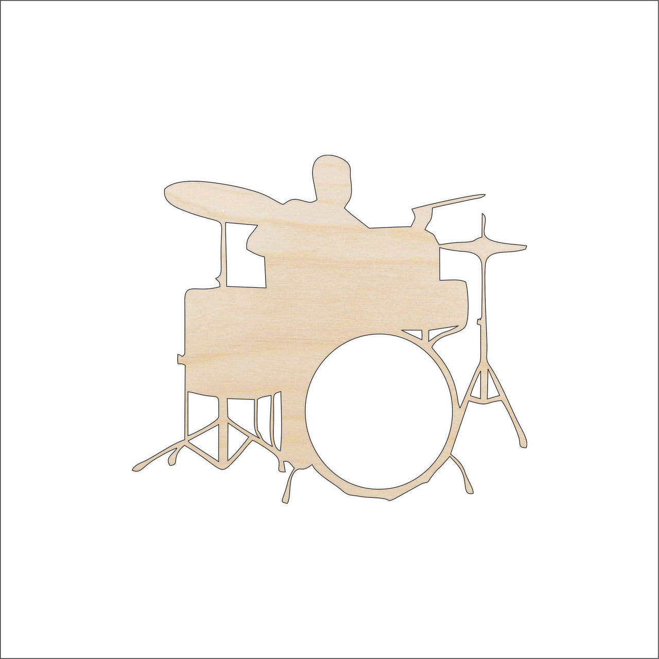 Drum Wood Craft Shape - Laser Cut Baltic Birch Unfinished DIY Wood Art Supplies MSC15 - The Wood Shape Store