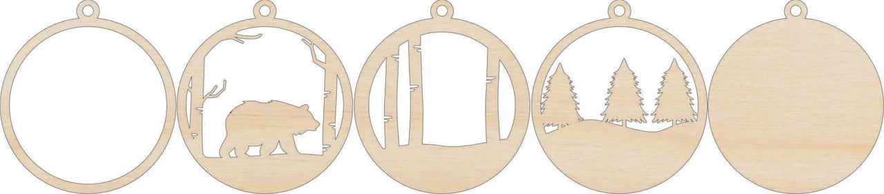 Bear Wood Craft Ornament – Laser Cut Baltic Birch Unfinished DIY Art Supplies Kit AN31 - The Wood Shape Store