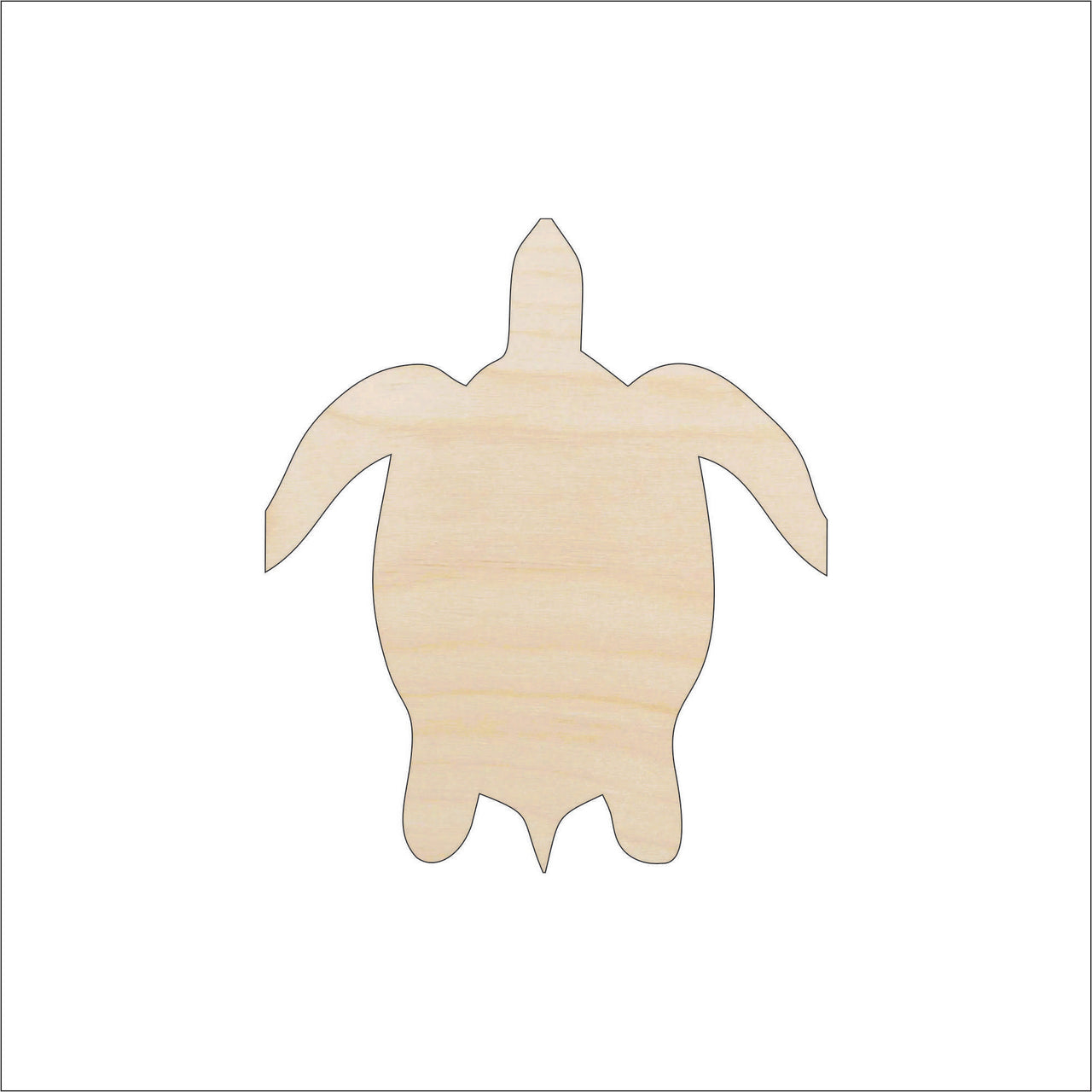 Sea Turtle Wood Craft Shape - Laser Cut Baltic Birch Unfinished DIY Wood Art Supplies SEA55 - The Wood Shape Store