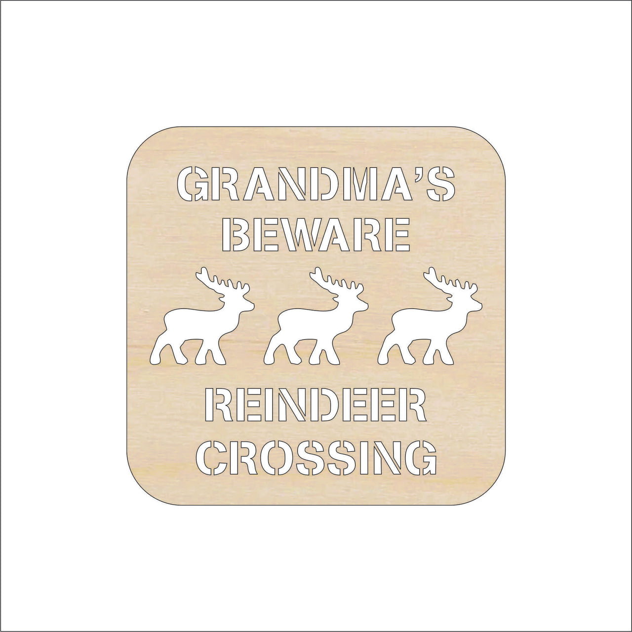 Reindeer Wood Craft Shape - Laser Cut Baltic Birch Unfinished DIY Wood Art Supplies XMS273 - The Wood Shape Store