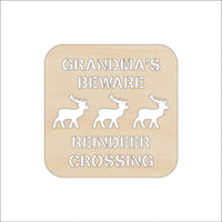 Reindeer Wood Craft Shape - Laser Cut Baltic Birch Unfinished DIY Wood Art Supplies XMS273 - The Wood Shape Store