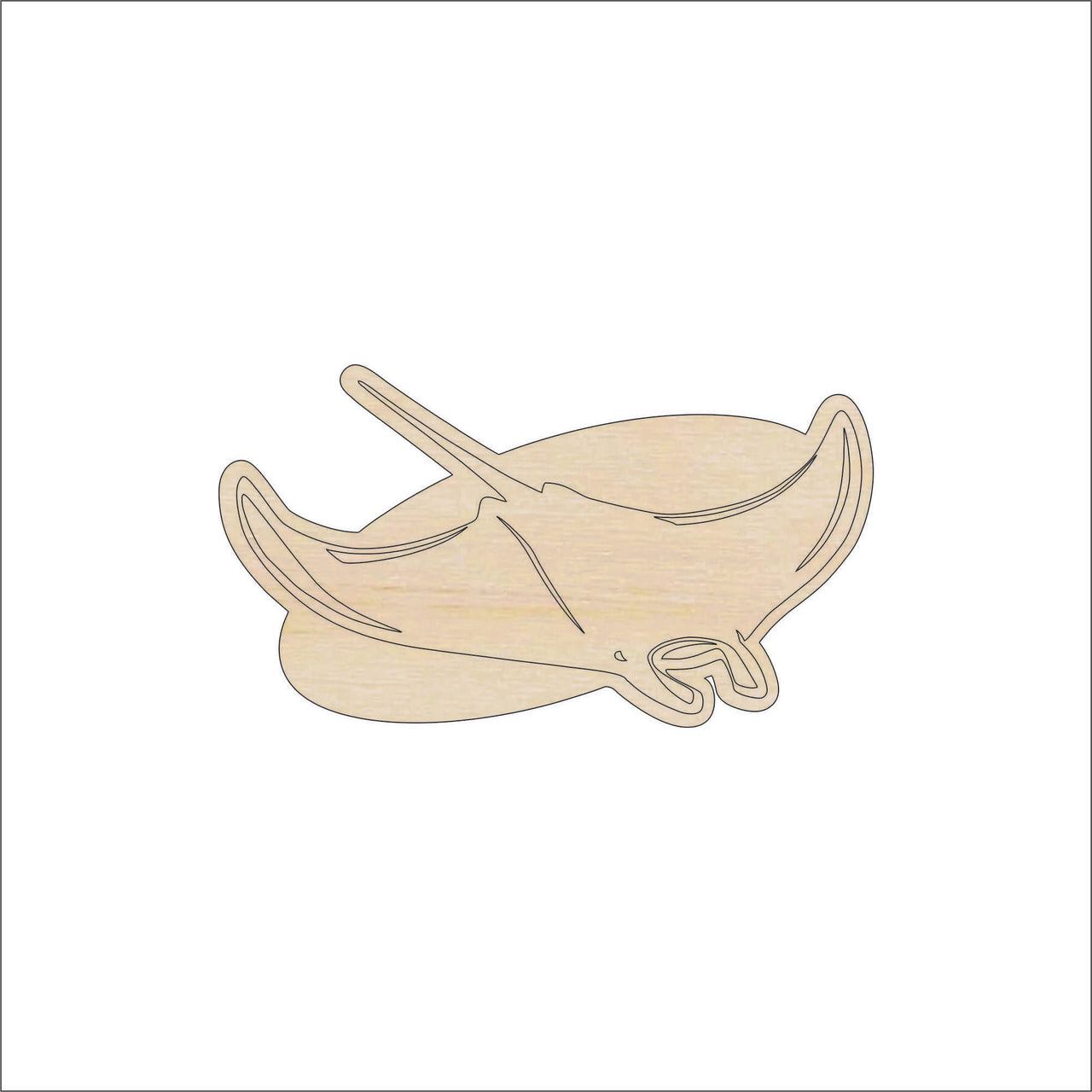 Stingray Mantaray Wood Craft Shape Laser Cut Out and Unfinished DIY Craft Supply SEA186 - The Wood Shape Store