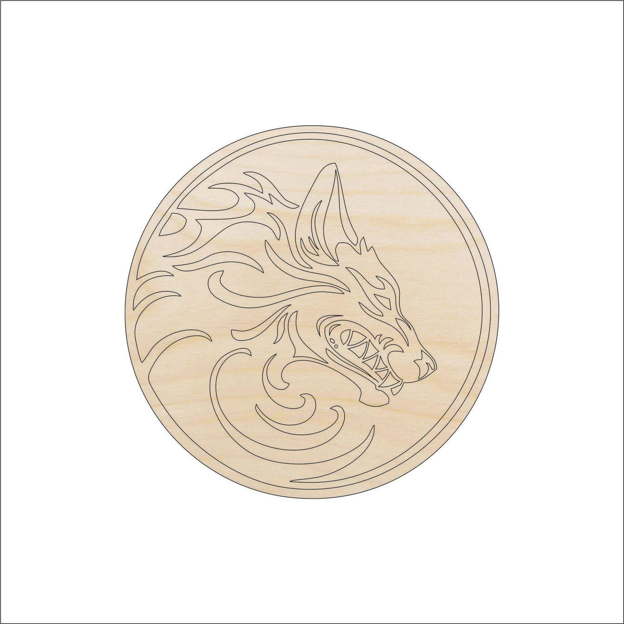 Wolf Wood Craft Shape – Laser Cut Baltic Birch Unfinished DIY Wood Art Supplies ANML33 - The Wood Shape Store